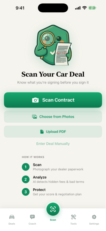Contract scanner
